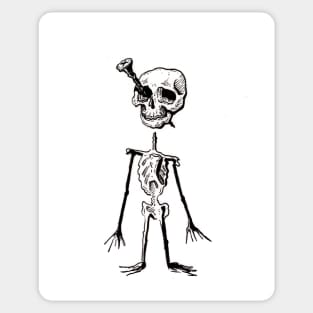 Screwed , Pen and Ink Skeleton humor dark art death Sticker